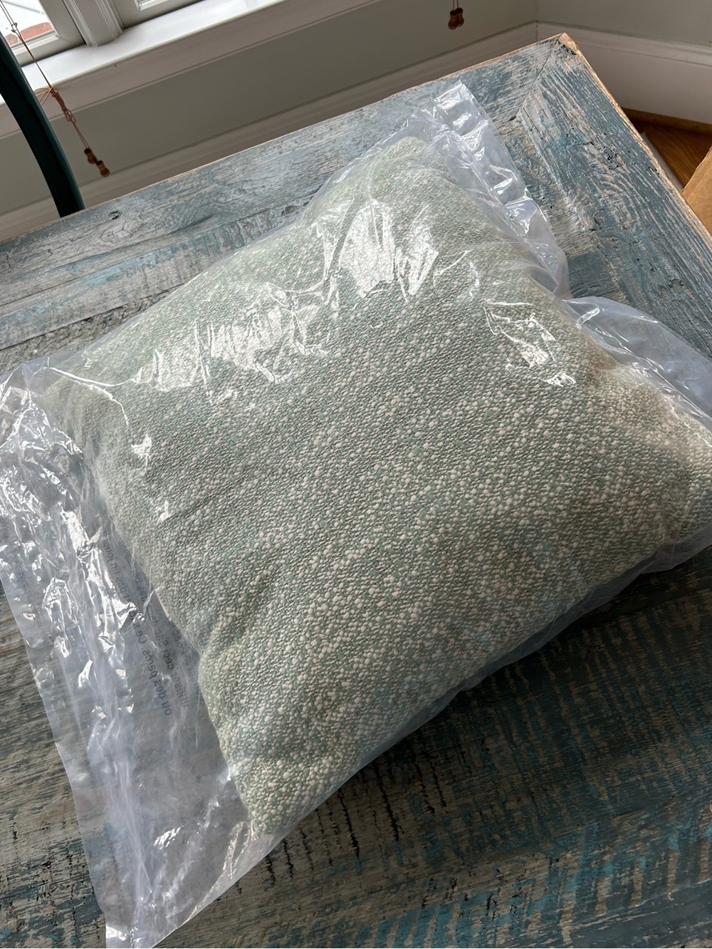 Target Soft Woven Light Green and Cream Accent Pillow New
